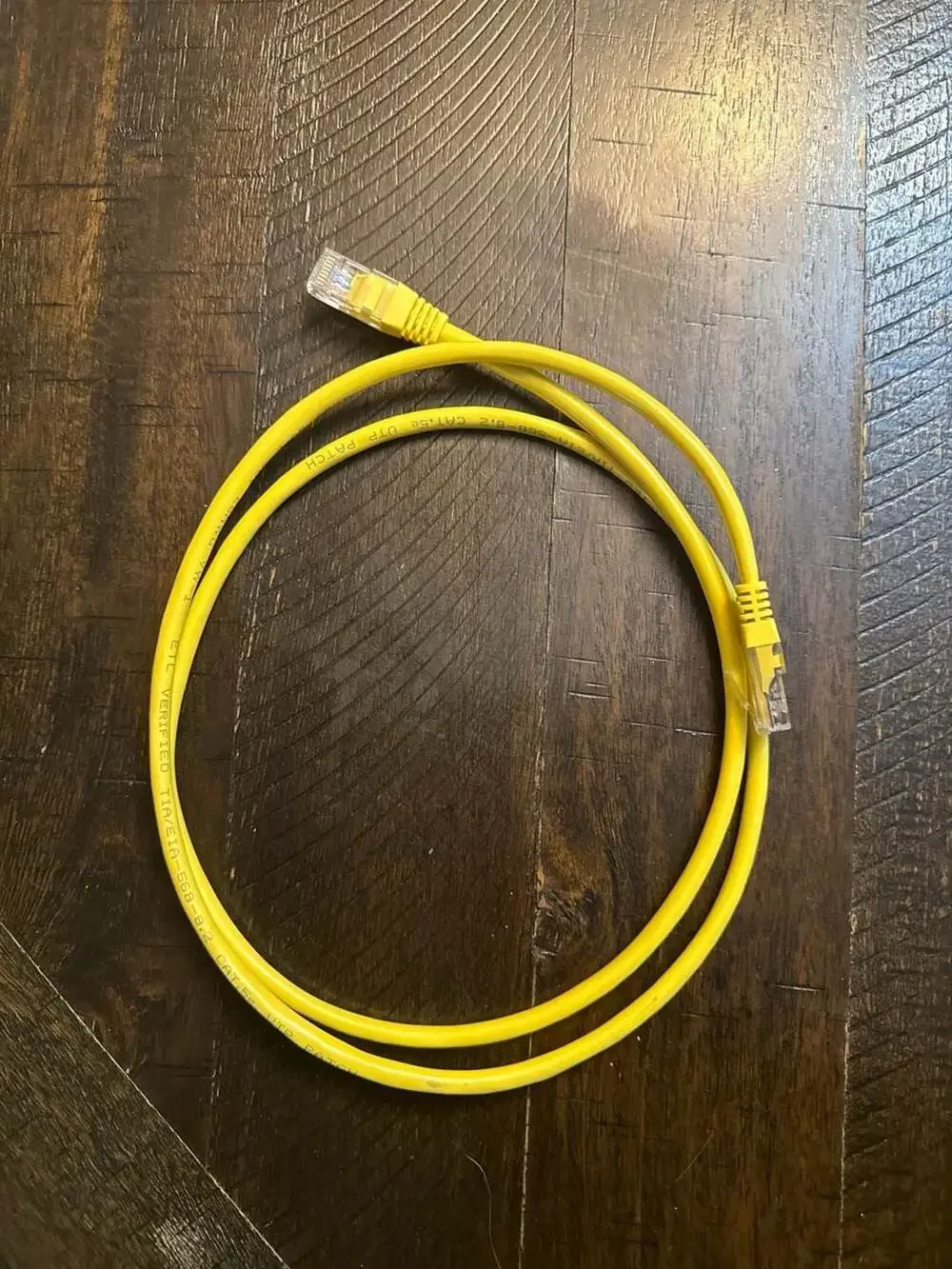 3ft Yellow Cat5e UTP Ethernet Patch Cable RJ45 Snagless